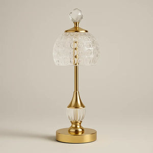 Luminária de Mesa Dourada com bateria de longa duração e carregamento USB