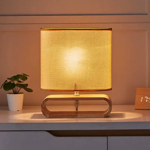 abajur rústico, abajur quadrado, abajur moderno, Abajur Linho, Abajur de Madeira Rústica e Linho Bivolt Radiant, abajur de madeira, abajur de cabeceira