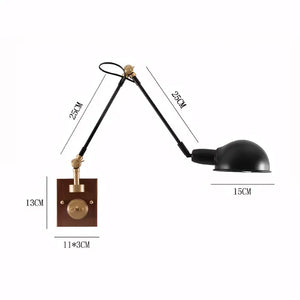 Luminaria Arandela Articulada Minimalista Madeira e Cobre Radiant