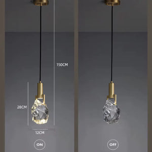 Luminaria Pendente Cristal Moderno Minimalista Dourado Radiant