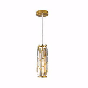 Luminaria Pendente Cristal Vidro Moderno Minimalista Radiant Dourado