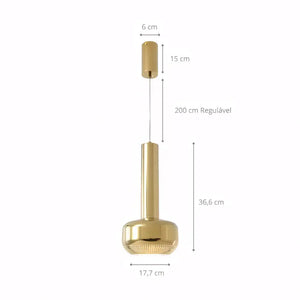 Luminaria Pendente Led Minimalista Moderno Metal Radiant