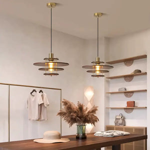 Luminaria Pendente Madeira Disco Moderno Vintage Radiant