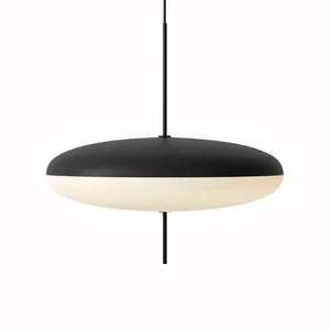 Luminaria Pendente Moderna Minimalista Disco Oval Ufo preto