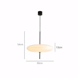 Luminaria Pendente Moderna Minimalista Disco Oval Ufo branco