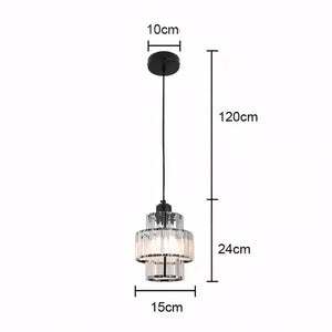 Luminária Pendente Moderno Minimalista Cristal Vidro Radiant