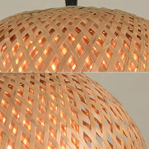 Luminaria Pendente Rústico Bambu Rattan
