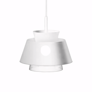 Luminaria Pendente Vidro Moderno Minimalista Metal Radiant Branco