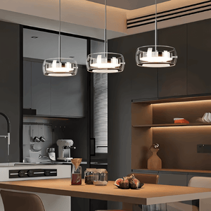 Luminaria Pendente Vidro Preto Moderno Minimalista Radiant