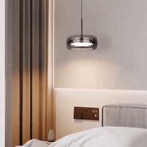 Luminaria Pendente Vidro Preto Moderno Minimalista Radiant