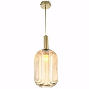 Luminária Pendente de Vidro Texturizado Retrô Moderno Opaline
