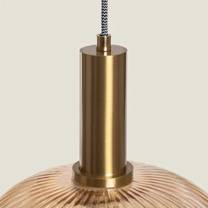 Luminária Pendente de Vidro Texturizado Retrô Moderno Opaline