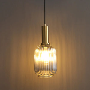 Luminária Pendente de Vidro Texturizado Retrô Moderno Opaline