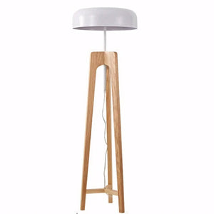 Luminária de Chão de Madeira Tripé Moderno Minimalista Pileo branco