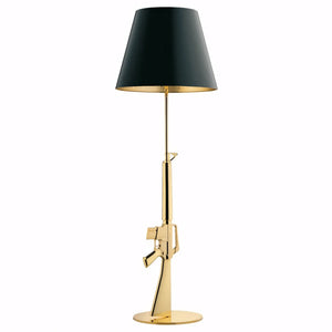 Luminária de chão rifle M16 dourada moderna