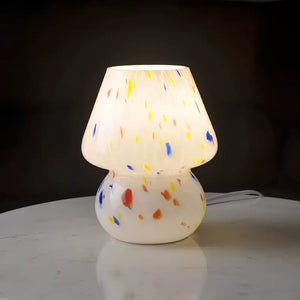 Luminária de Mesa Abajur Cogumelo Vintage Moderno Vidro Radiant