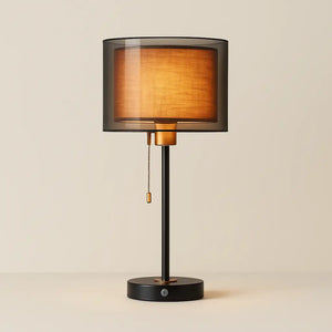 Luminária de Mesa Abajur Preto Grande Moderno Base Dourada Radiant