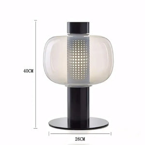 Luminária de Mesa Abajur Vintage Moderna Metal Vidro Radiant preto