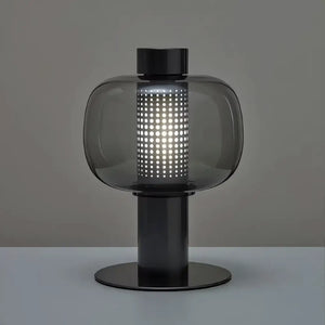 Luminária de Mesa Abajur Vintage Moderna Metal Vidro Radiant preto