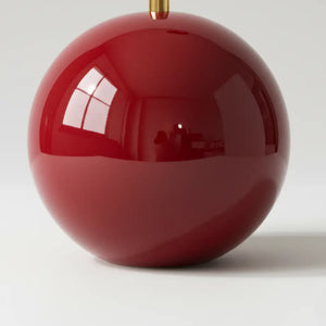 Detalhe da base em cerâmica vermelha do abajur cogumelo