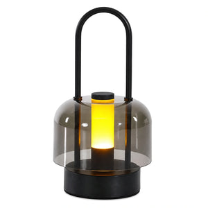 Luminária de Mesa Portátil CandleGlow Preta em fundo branco