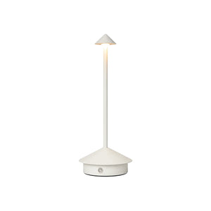 Luminária de Mesa Portátil sem Fio Branca LED Recarregável com Dimer em fundo branco