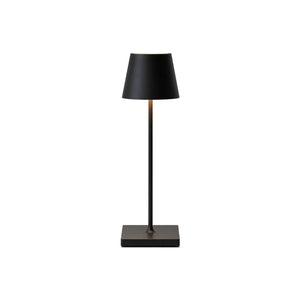 Luminária de Mesa Preta Bateria 24h LED Alta Performance em fundo branco