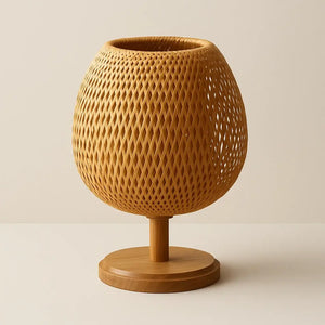 Abajur Retro de Madeira Bambu Palhinha Radiant