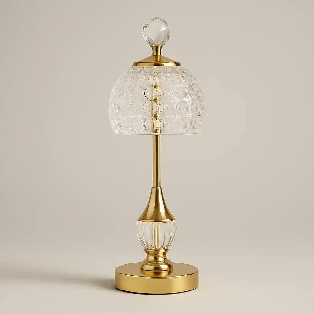 Luminária de Mesa Dourada com bateria de longa duração e carregamento USB