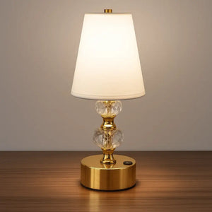 Abajur Sem Fio Dourado de Vidro, abajur sem fio, abajur para quarto, abajur dourado, abajur de vidro, luminaria sem fio, luminaria de mesa sem fio, luminaria de mesa vidro