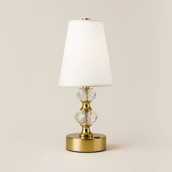 Abajur Sem Fio Dourado de Vidro, abajur sem fio, abajur para quarto, abajur dourado, abajur de vidro, luminaria sem fio, luminaria de mesa sem fio, luminaria de mesa vidro