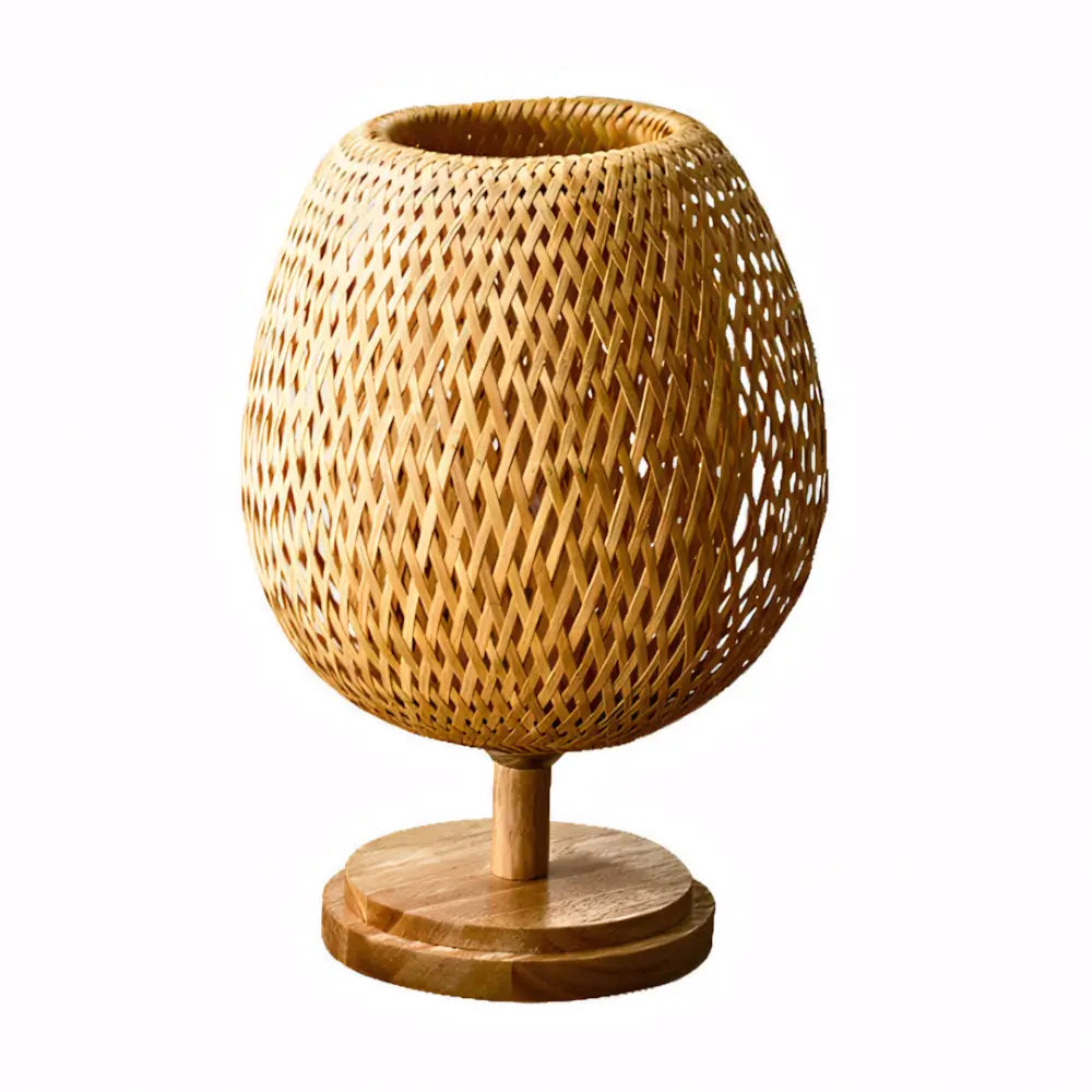Abajur Retro de Madeira Bambu Palhinha Radiant 