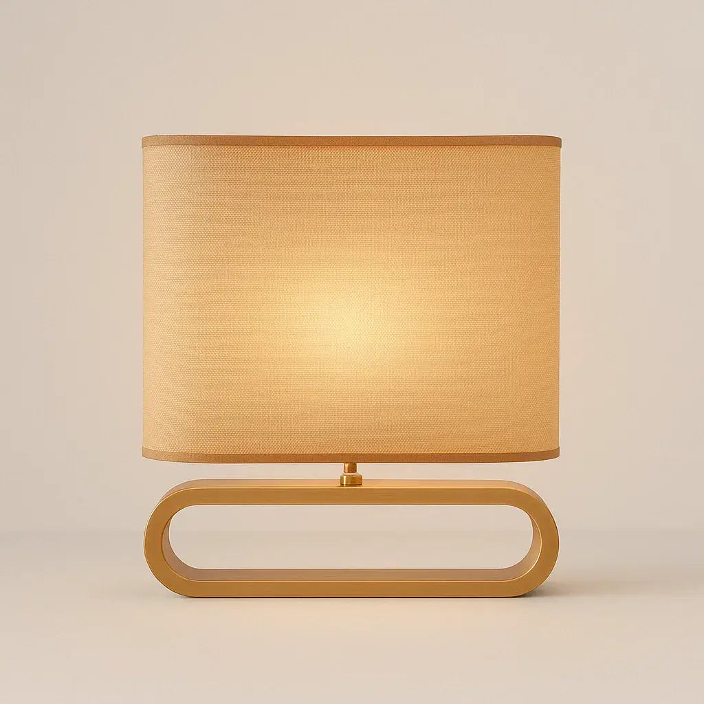 Abajur de Madeira Rústica e Linho Bivolt Radiant