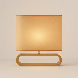 Abajur de Madeira Rústica e Linho Bivolt Radiant