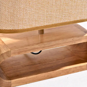 abajur rústico, abajur quadrado, abajur moderno, Abajur Linho, Abajur de Madeira Rústica e Linho Bivolt Radiant, abajur de madeira, abajur de cabeceira