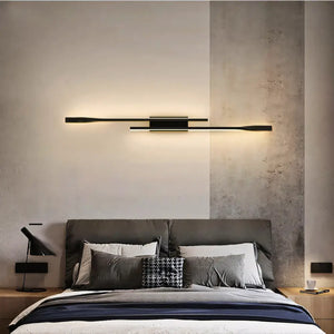 Arandela Preta Linear Dupla Radiant quarto