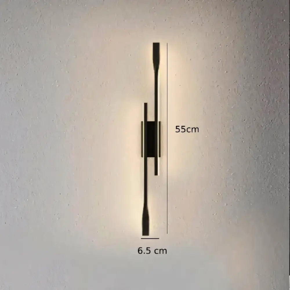 Arandela Preta Linear Dupla Radiant medidas