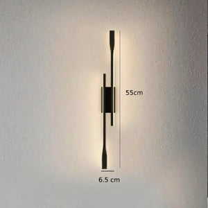 Arandela Preta Linear Dupla Radiant medidas