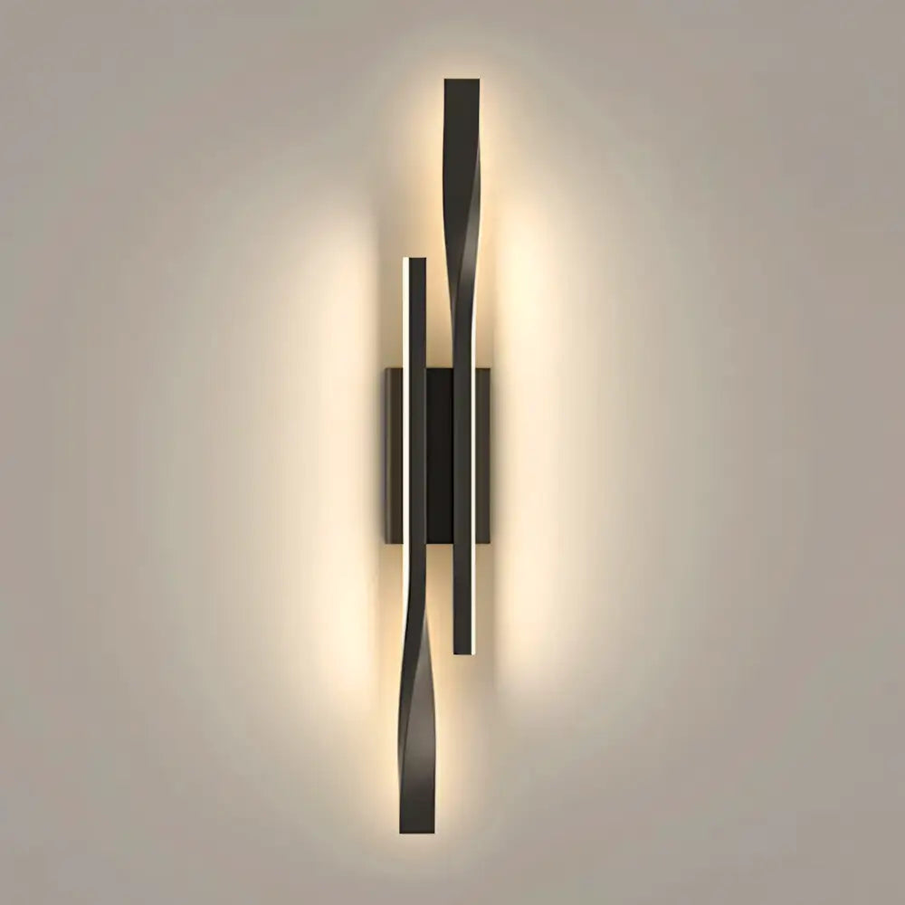 Arandela Preta Linear Dupla Radiant 
