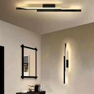 Arandela Preta Linear Dupla Radiant 