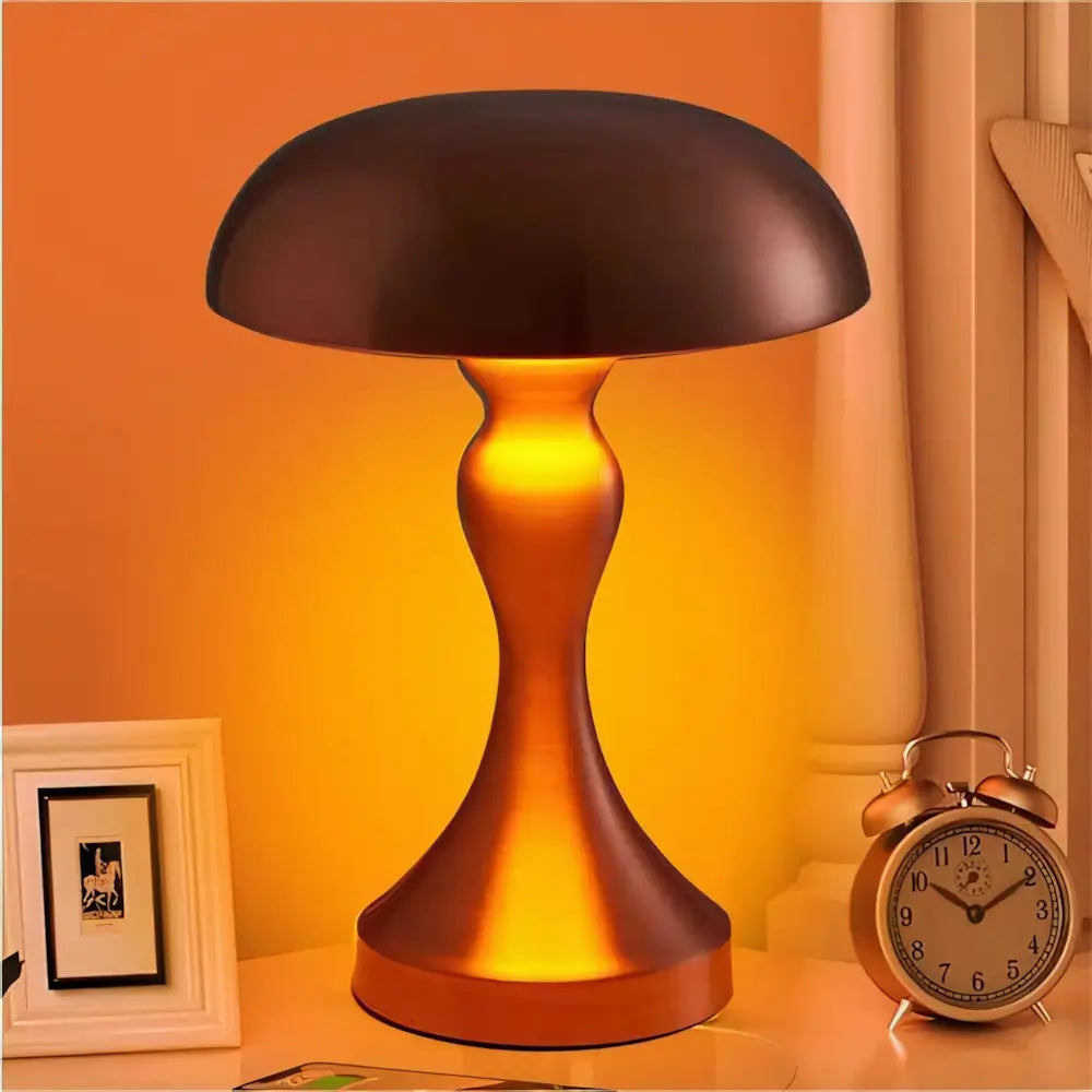 Luminária Abajur Cogumelo Sem Fio Touch Radiant dourado