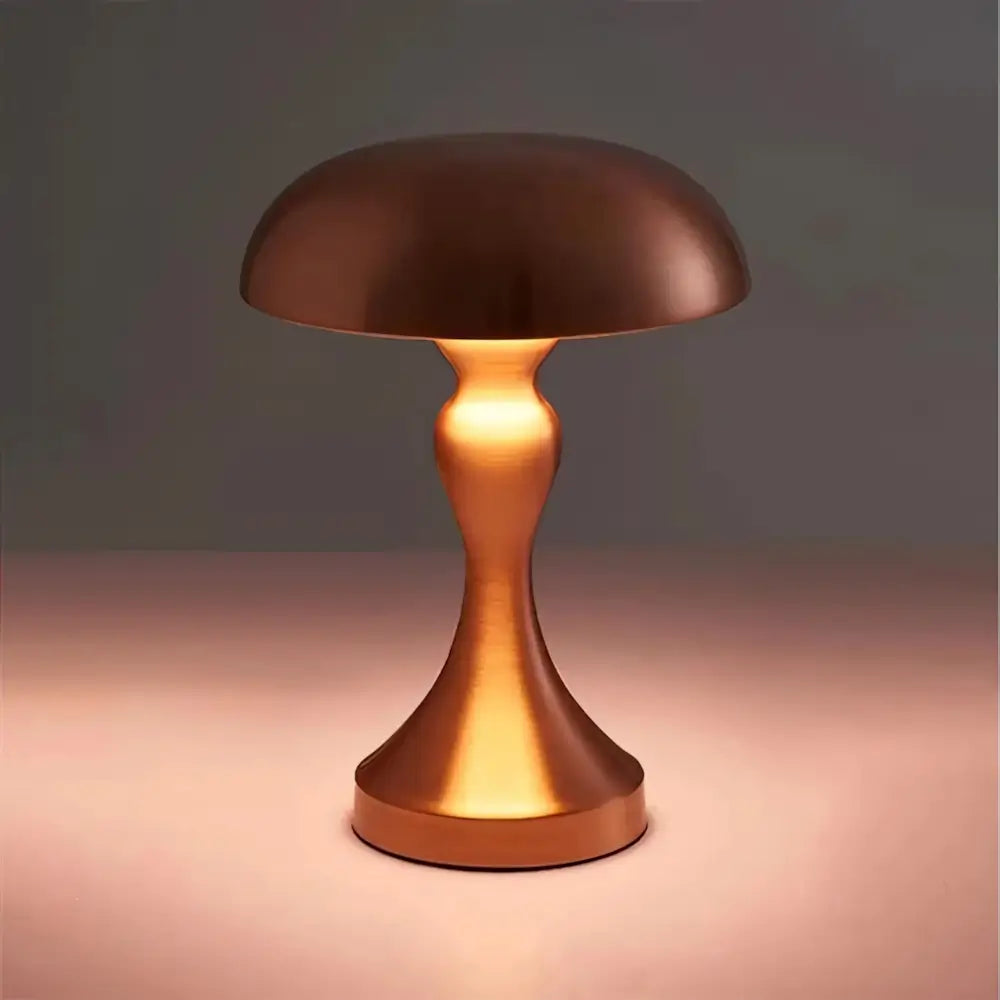 Luminária Abajur Cogumelo Sem Fio Touch Radiant dourado