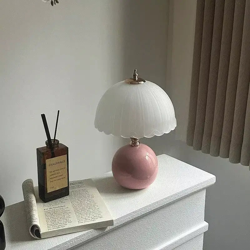 Luminária de Mesa Cerâmica Cogumelo