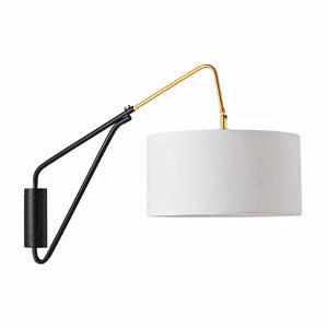 Luminaria Arandela Abajur Moderna Minimalista Linho Radiant Branco