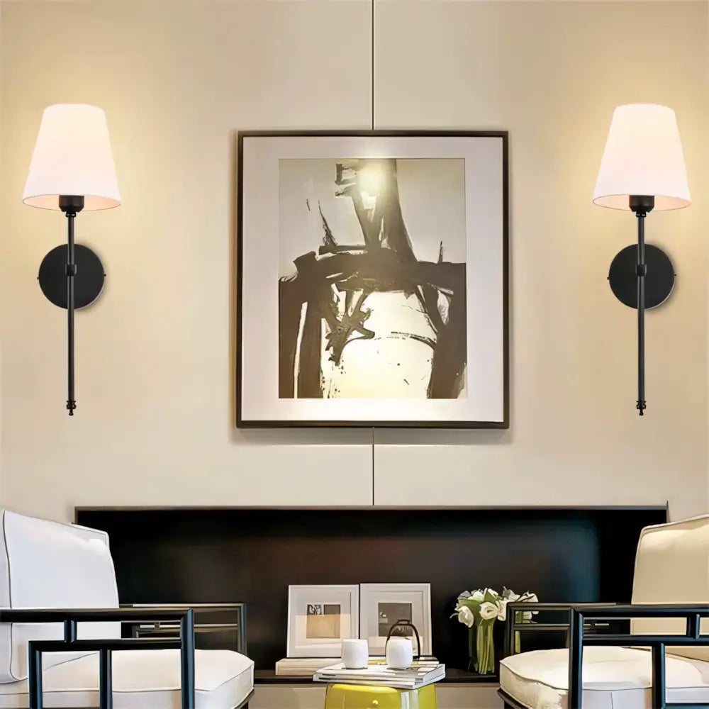 Luminaria Arandela Abajur Retro Metal e Linho Radiant