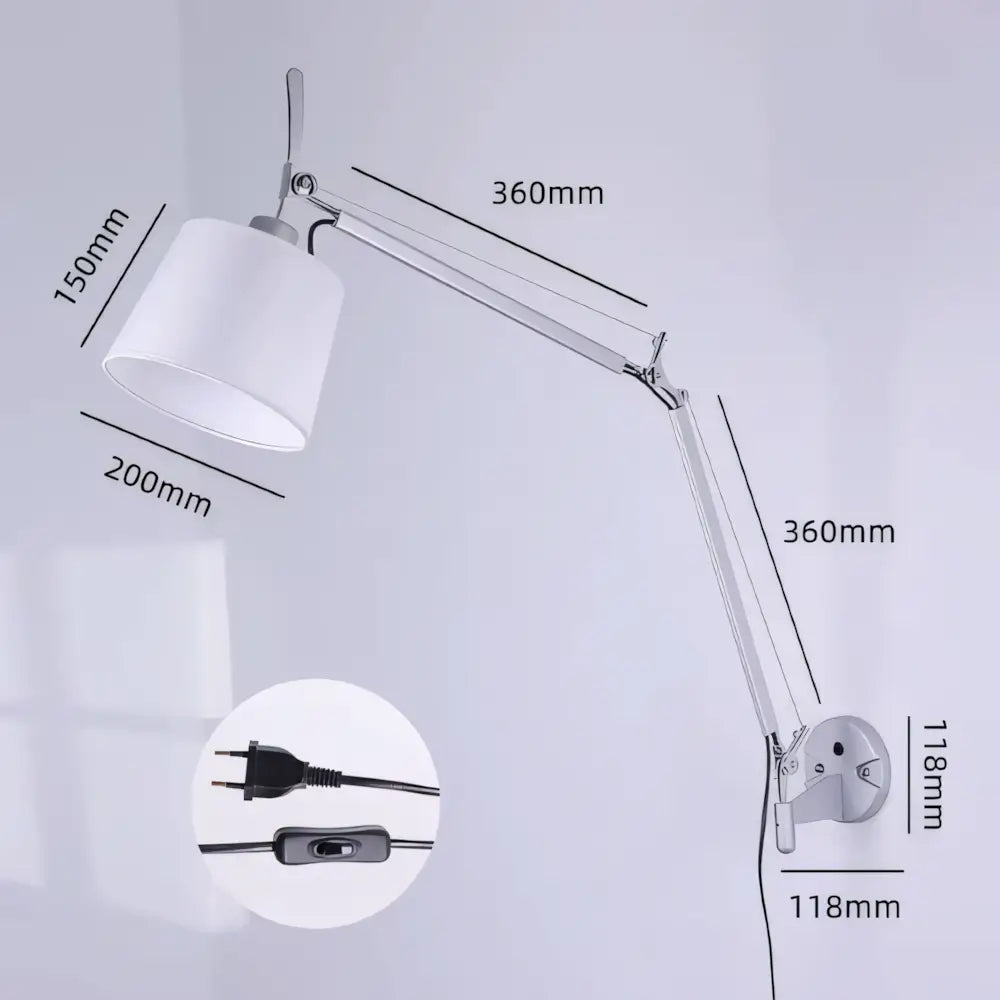 Luminaria Arandela Articulada Com Cupula Moderna Radiant
