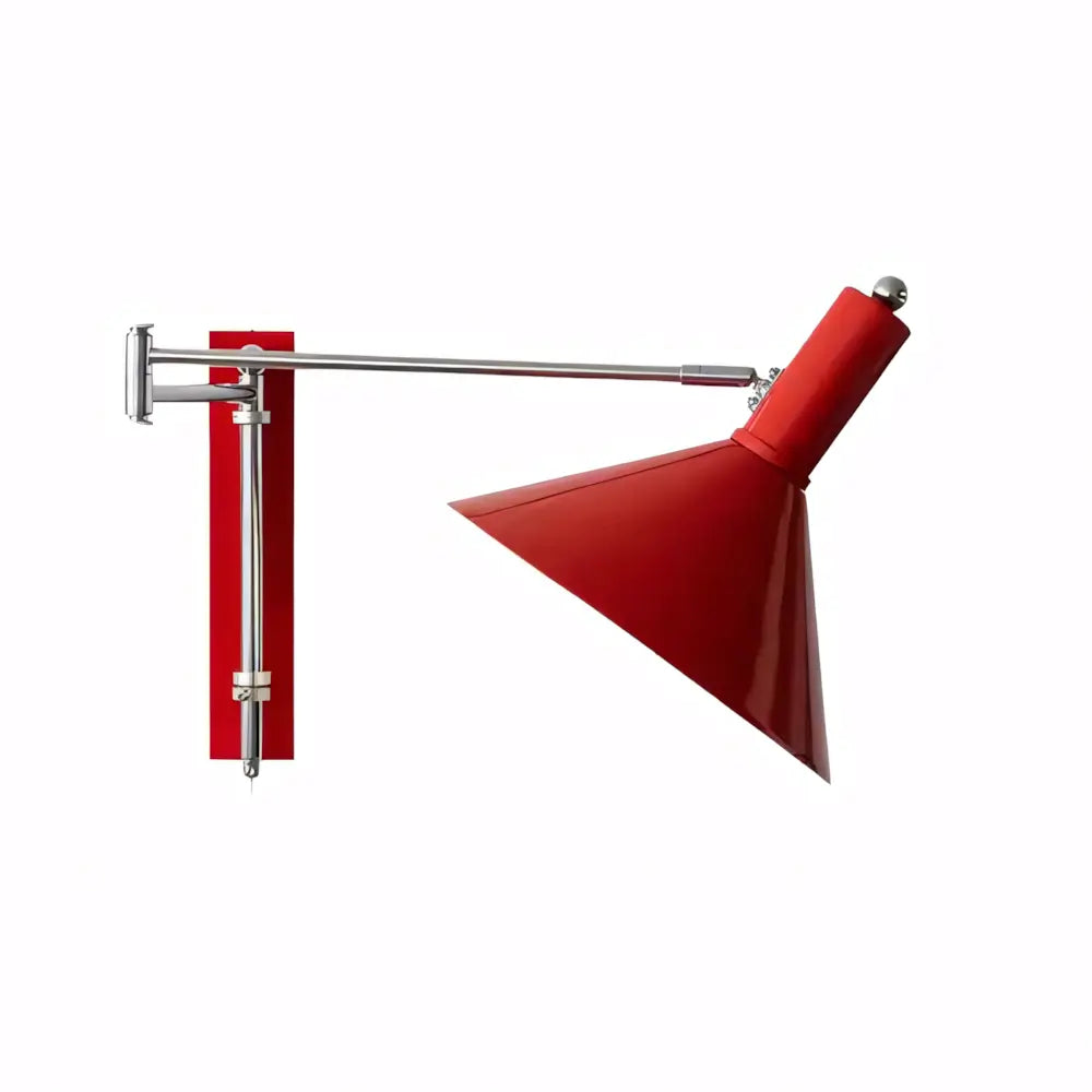 Luminaria Arandela Articulada Cone Moderna Minimalista Radiant vermelho