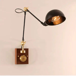 Luminaria Arandela Articulada Minimalista Madeira e Cobre Radiant