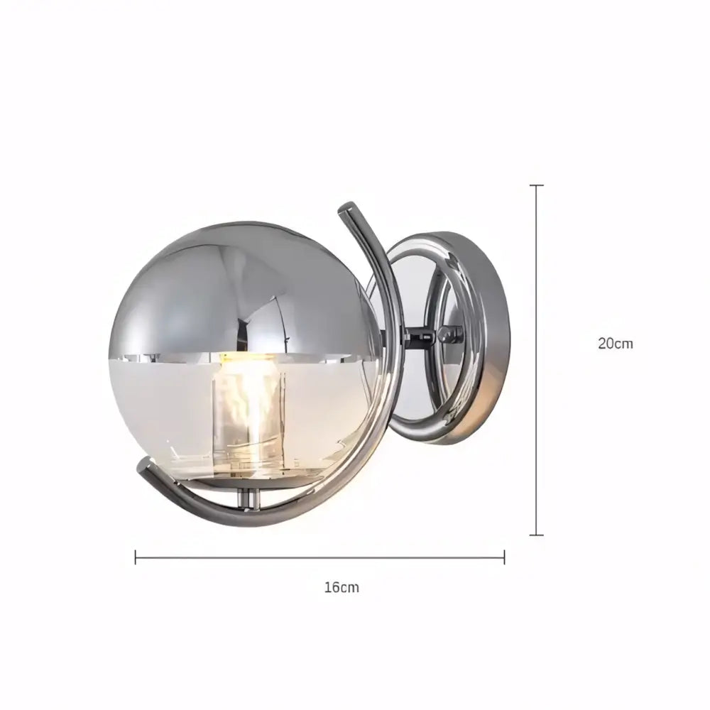 Luminaria Arandela Bola Vidro Metal Moderna Radiant