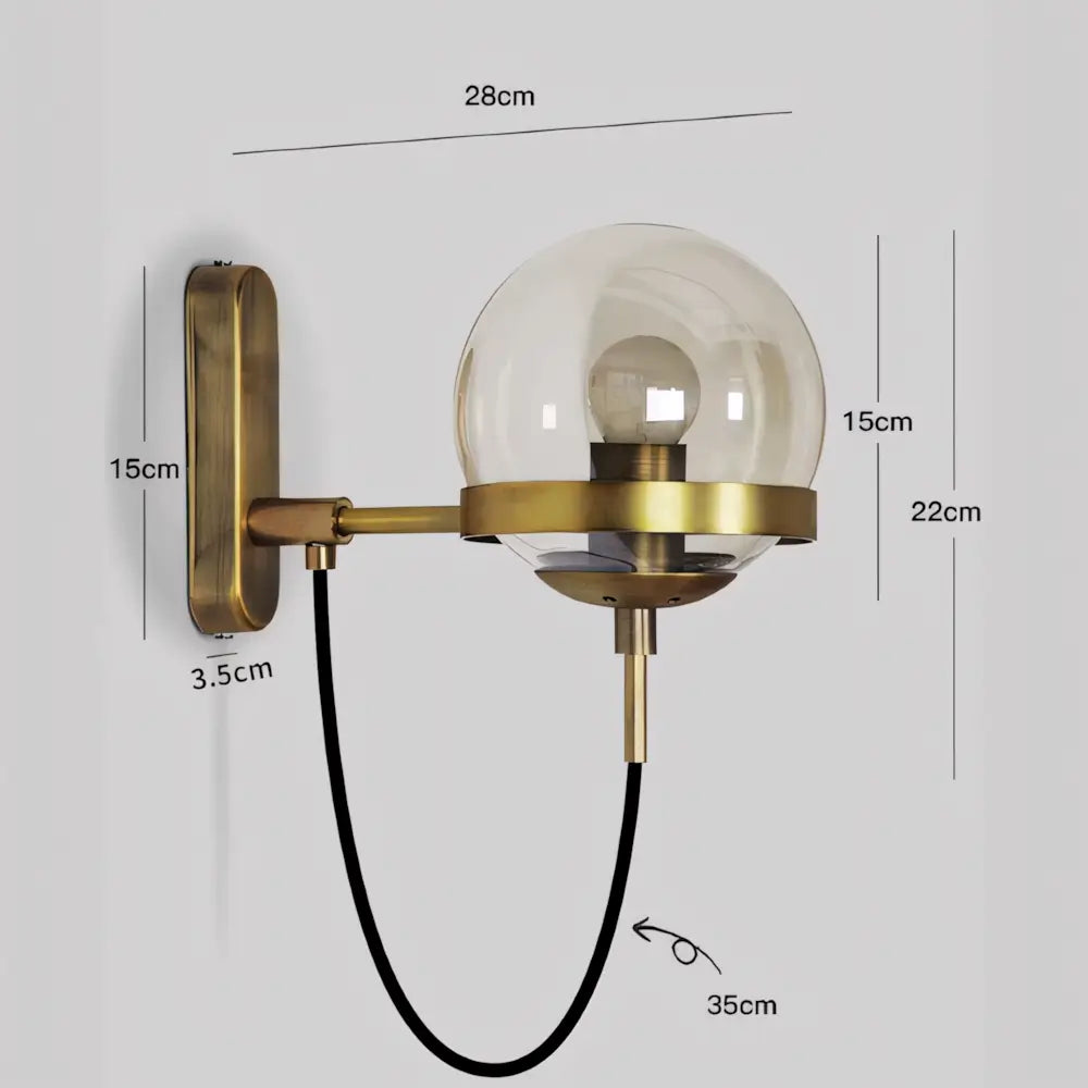 Luminaria Arandela Bola de Vidro Moderna Minimalista Radiant